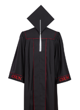 CALIFORNIA STATE UNIVERSITY - NORTHRIDGE ACADEMIC BACHELOR GOWN MORTARBOARD