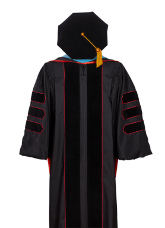 CALIFORNIA STATE UNIVERSITY - NORTHRIDGE ACADEMIC EDUCATION DOCTOR GOWN HOOD TAM FRONT VIEW