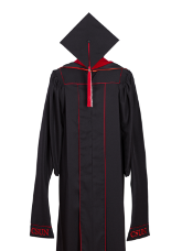 CALIFORNIA STATE UNIVERSITY - NORTHRIDGE ACADEMIC MASTER GOWN HOOD MORTARBOARD FRONT VIEW
