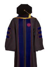 SYRACUSE UNIVERSITY BOOKSTORE DOCTOR GOWN HOOD TAM FRONT