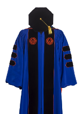 VIRGINIA STATE UNIV DELUXE DOCTOR GOWN HOOD TAM FRONT VIEW