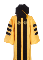 WEST LIBERTY UNIVERSITY STUDENT DOCTOR GOWN HOOD TAM FRONT VIEW