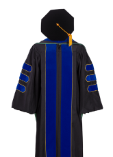WILLIAM WOODS UNIVERSITY PHD DOCTOR GOWN HOOD TAM FRONT VIEW