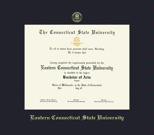 Custom Diploma Frames Certificate Frames Framing Success Eastern Conn State U 1996 Pres Dip With Black Mat