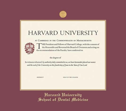 harvard law degree certificate