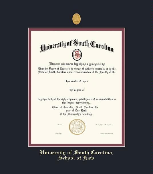Custom Diploma Frames Certificate Framing Success U Of University Of South Ina Diploma Law Pre 6 18 Frame With Medallion And Black Maroon Double Mat Approximate Size 19 X 22 Inches