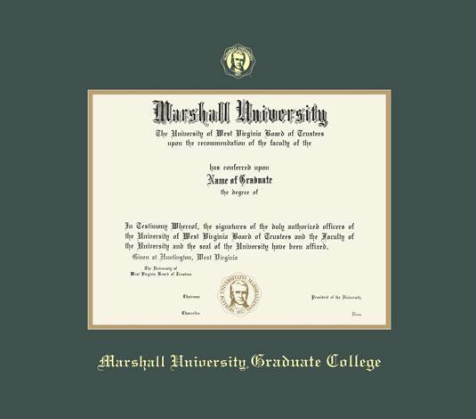 Campus Images WV999SG Marshall Thundering Herd Spirit Graduate Diploma Frame 8.5 x 11 