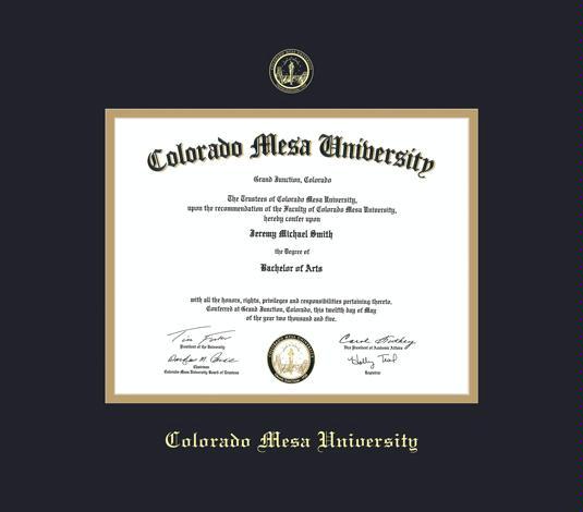 Custom Diploma Frames Certificate Frames Framing Success Colorado Mesa University Diploma Frame With Black Gold Mat