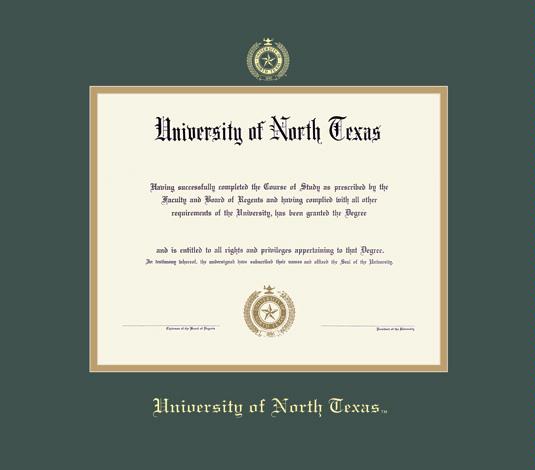 Campus Images NCAA North Texas Mean Green Unisex Spirit Diploma Manhattan Black Frame with Bonus Lithograph One Size Black