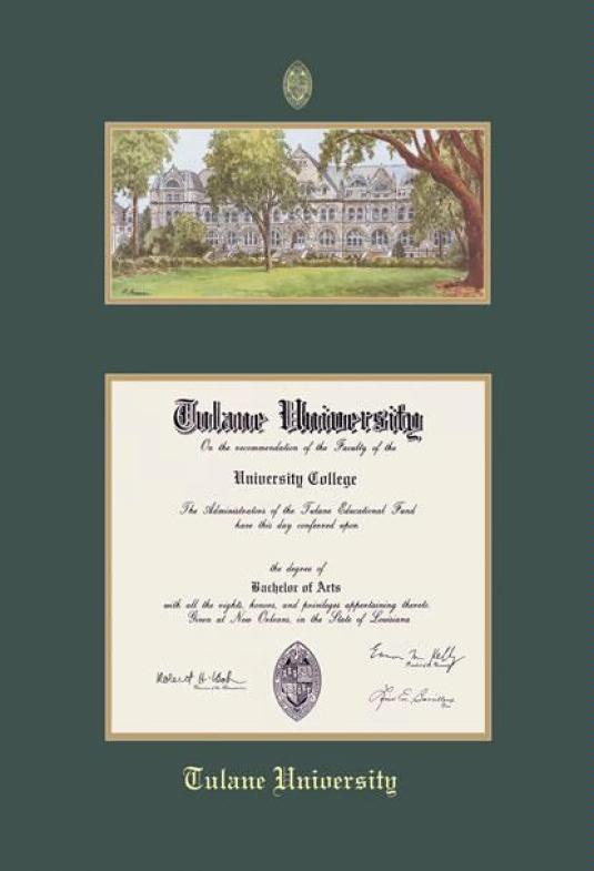 Custom Diploma Frames & Certificate Frames Framing Success Tulane U. MA/MBA/LAW/MD/SW Dip. w