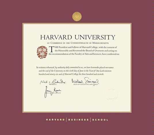 Harvard College Diploma