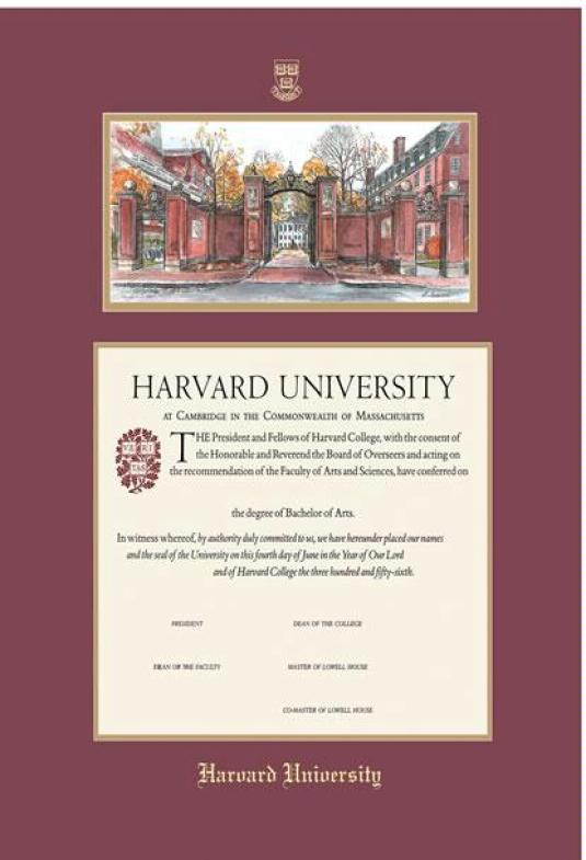 Harvard Diploma Frame