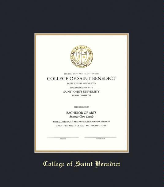Benedictine University diploma frame campus certificate Benedictine