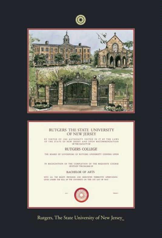 Custom Diploma Frames & Certificate Frames Framing Success Rutgers U