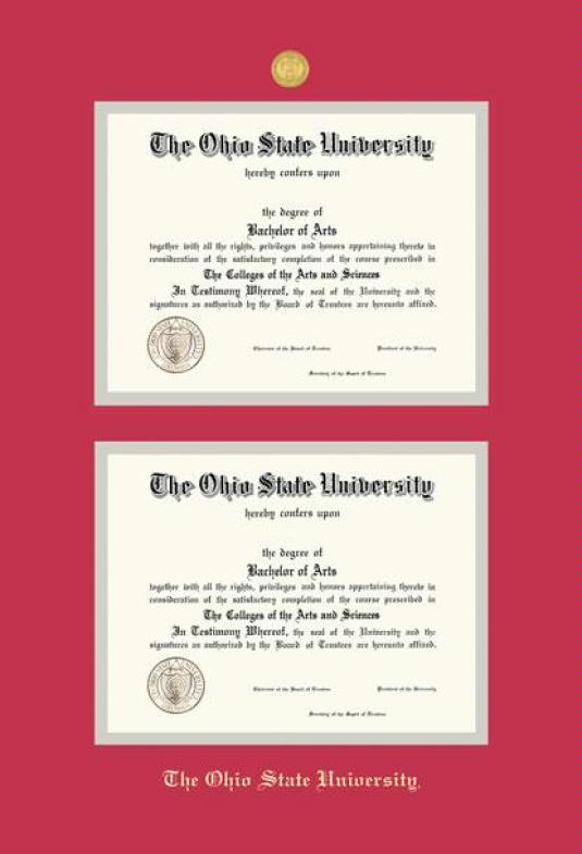 Ohio State University diploma frame OSU degree school picture