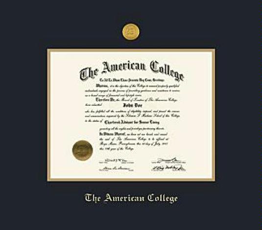 Custom Diploma Frames And Certificate Frames Framing Success The American College Certificate 