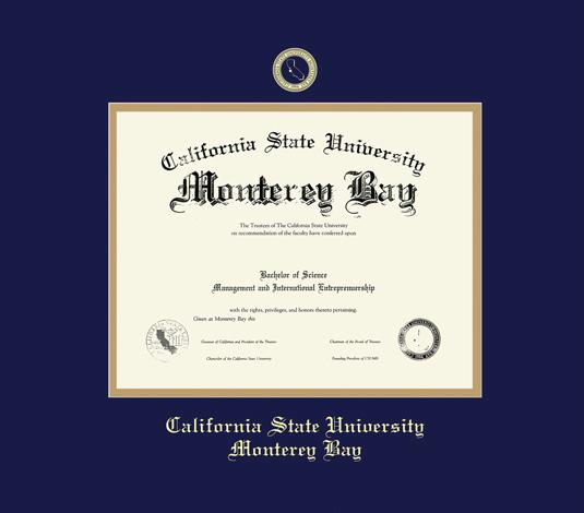 CSUMB diploma frame campus photo California State University Monterey Bay certificate framing store graduation Cal State document college plaque