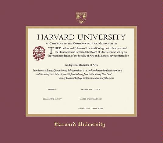 Custom Diploma Frames & Certificate Frames - Framing Success: Harvard U ...