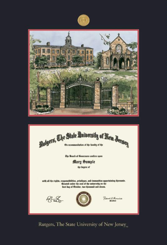 Custom Diploma Frames & Certificate Frames Framing Success Rutgers University Dip. BA and