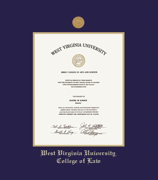 Custom Diploma Frames & Certificate Frames Framing Success WVU School of Law (Pre 6/19) w